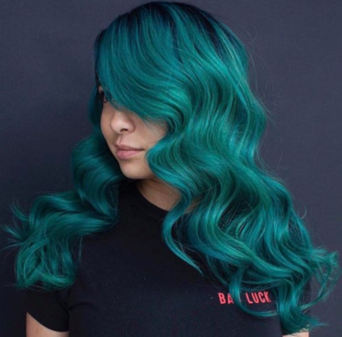 Visual Idea — Long Emerald Green Hair
