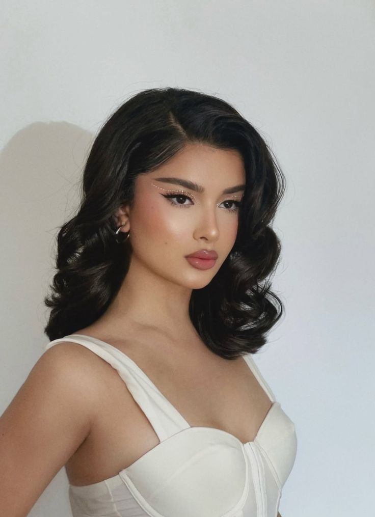 Dark Brown Vintage Waves — Party Hairstyles