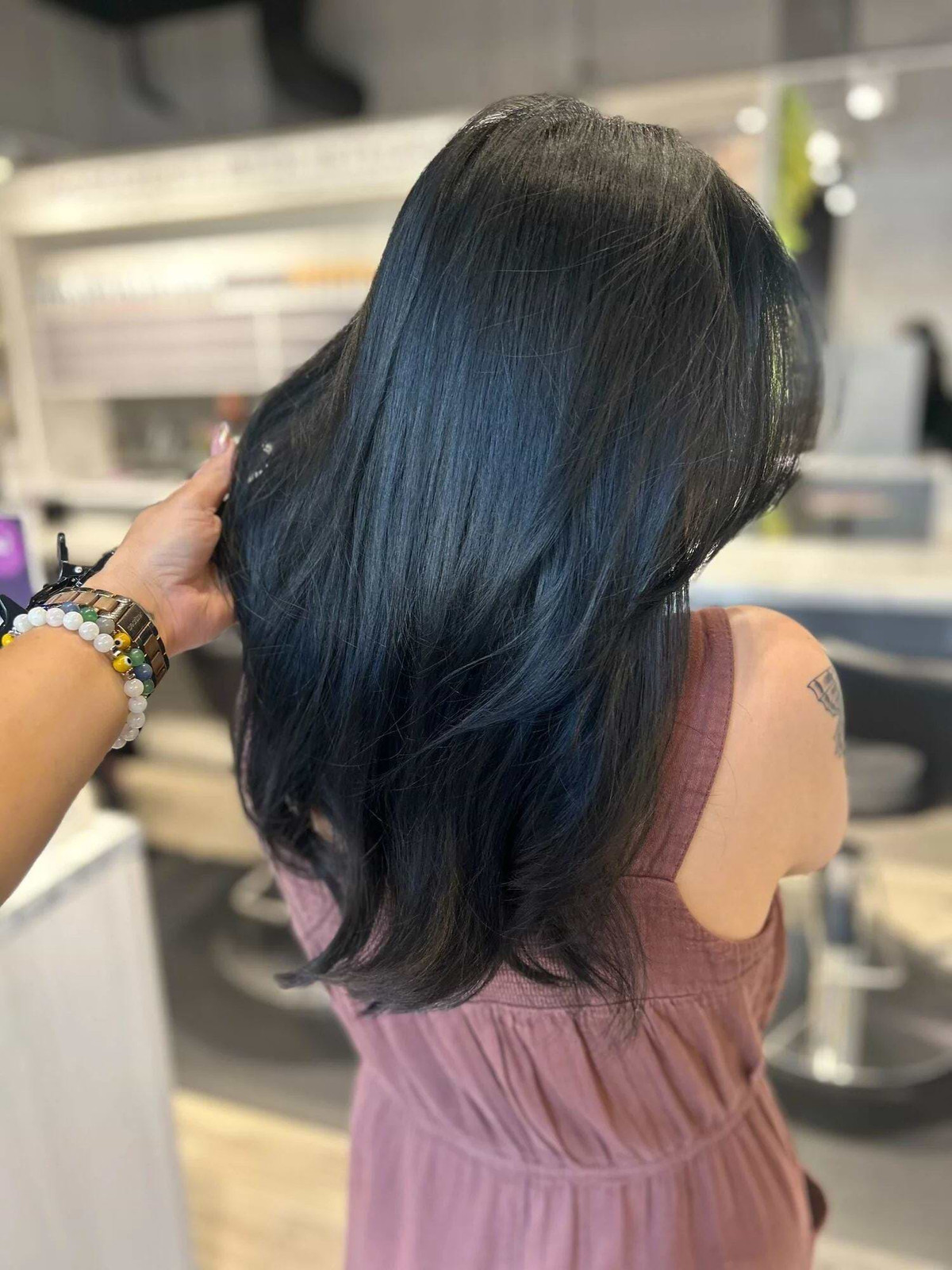 Mid-Back Visual Idea — Soft Black Hair