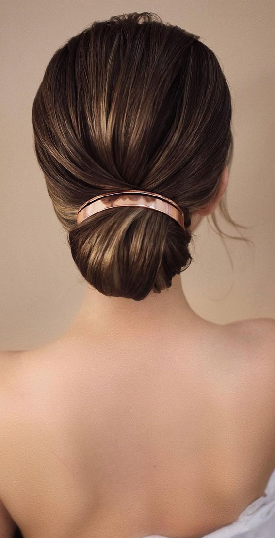 Sleek Low Bun with Accessory Sleek Low Bun with Accessory — Easy Updos for Long Hair