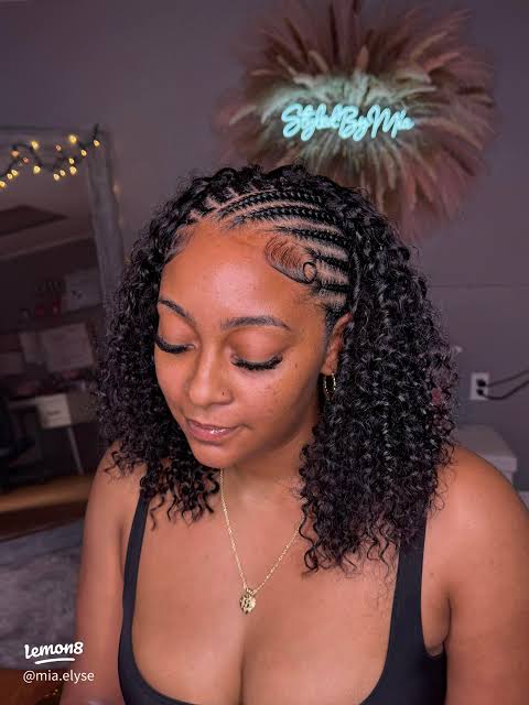 Braided Front with Curly Shoulder Length Braided Front with Curly Shoulder Length — Quick Weave Hairstyles