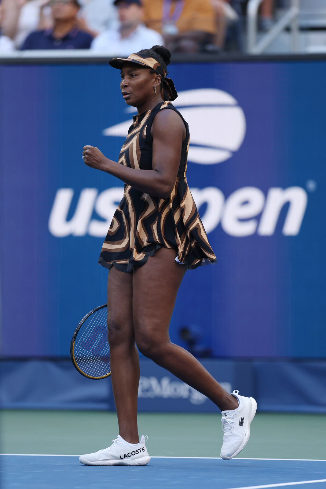 Geometric Print Tennis Dress for a Statement Court Look — Tennis Match Outfits