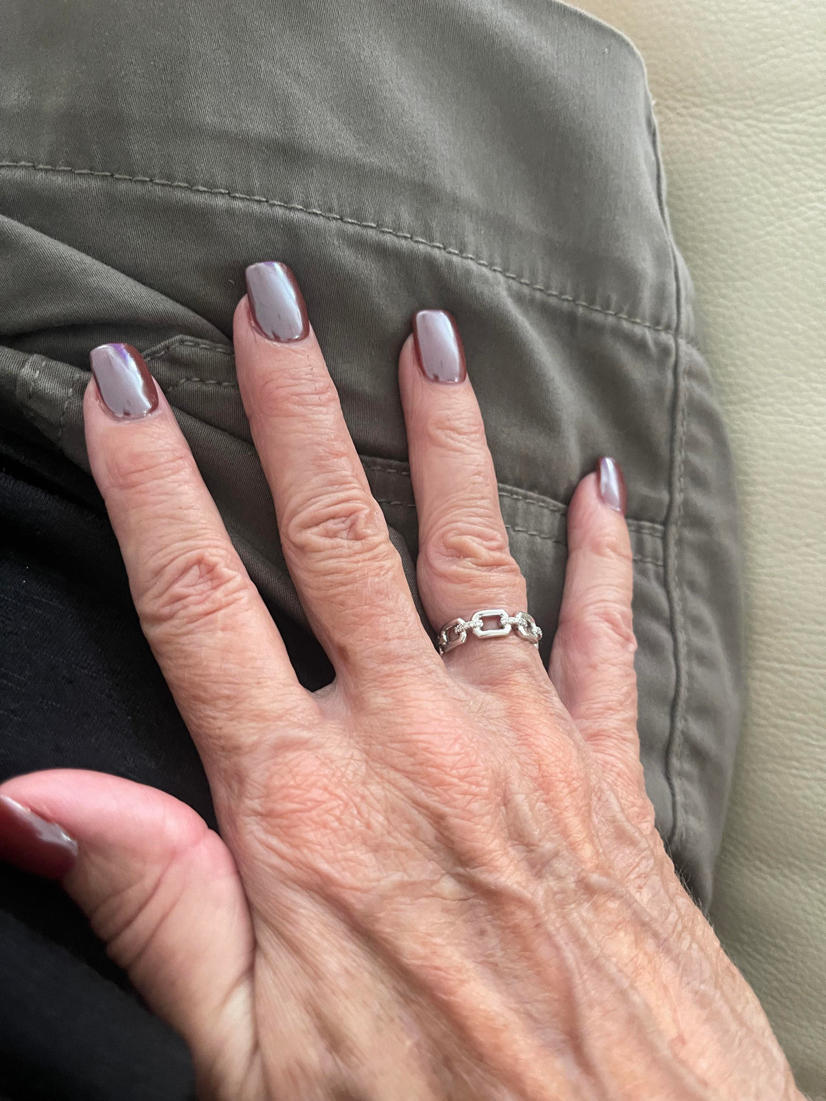 Honest opinion on this brown with glaze,, I am 65 is my hands to old for this color ? : r/Nails