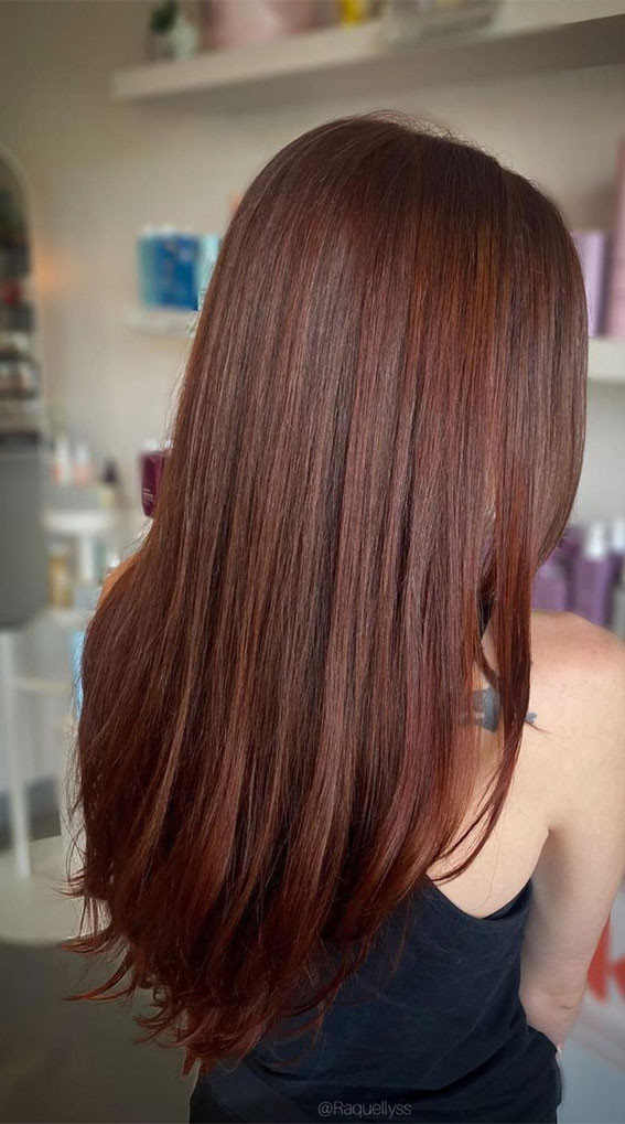 Mid-Back Visual Idea Mid-Back Visual Idea — Dark Auburn Hair