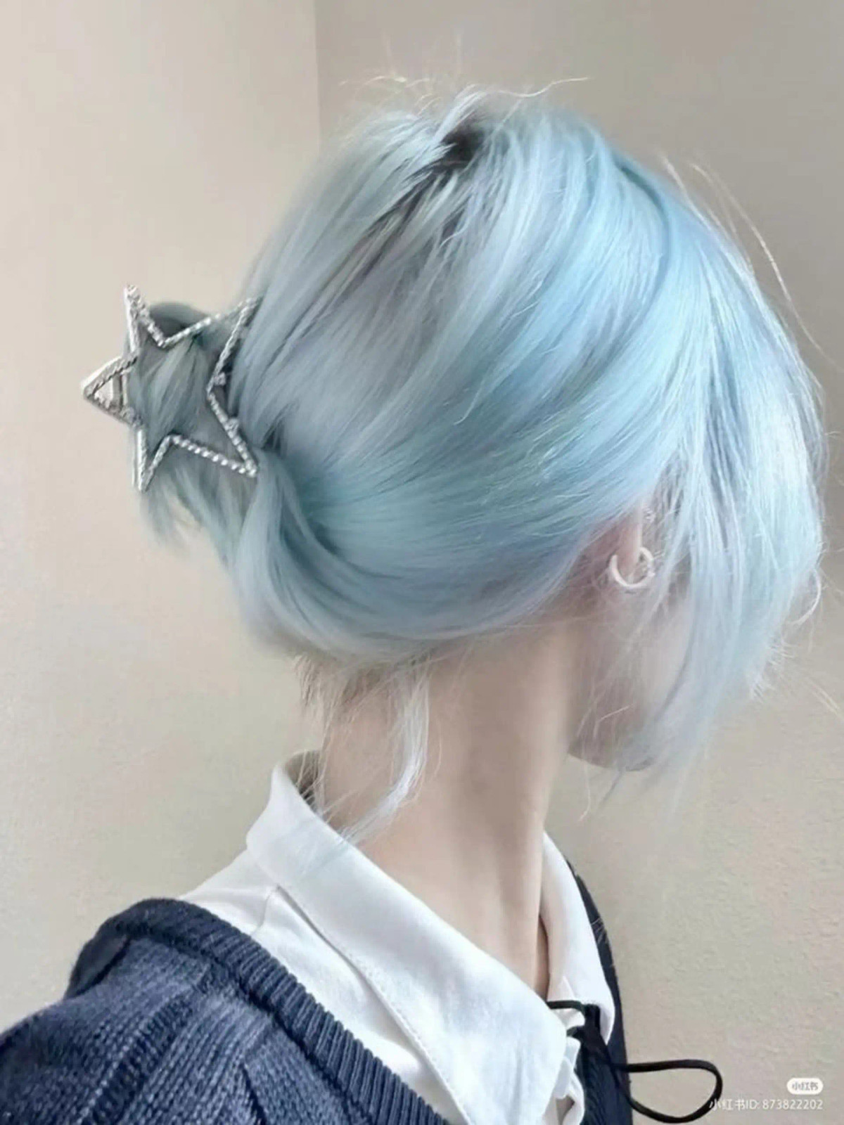 Chin Bob Updo in Pastel Blue — Pastel Blue Hair