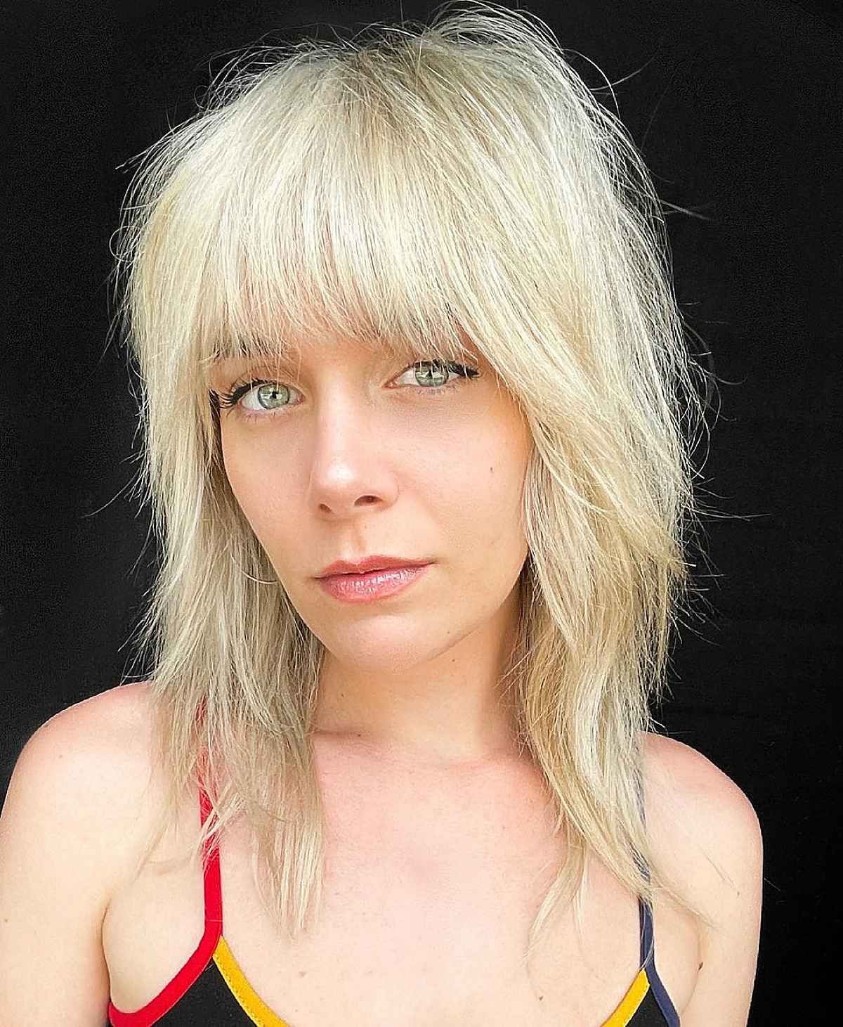 Platinum Blonde Platinum Collarbone Wolf Cut — Wolf Cut for Straight Hair