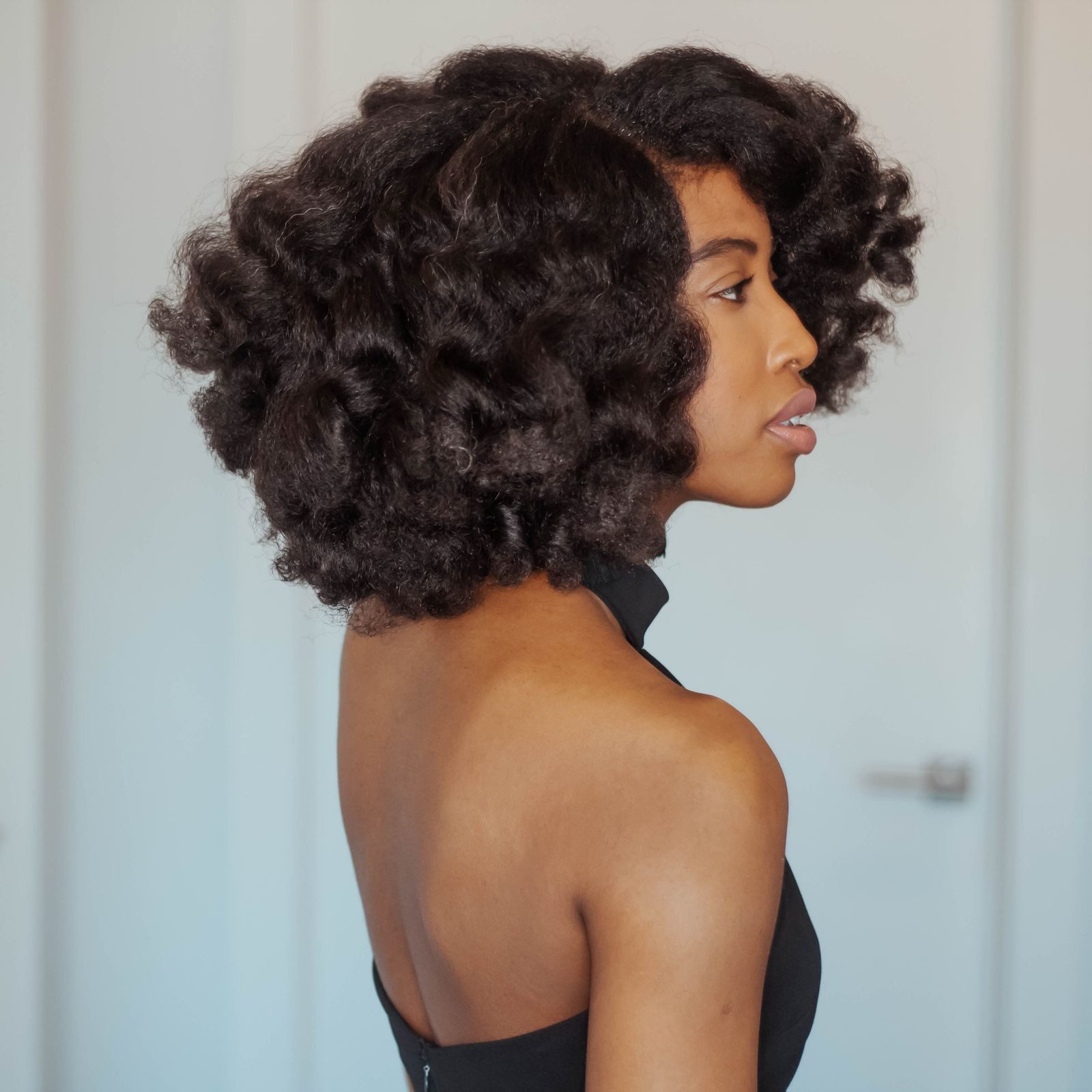 Dark Brown Shoulder Length Full Curls — Flexi Rod Set