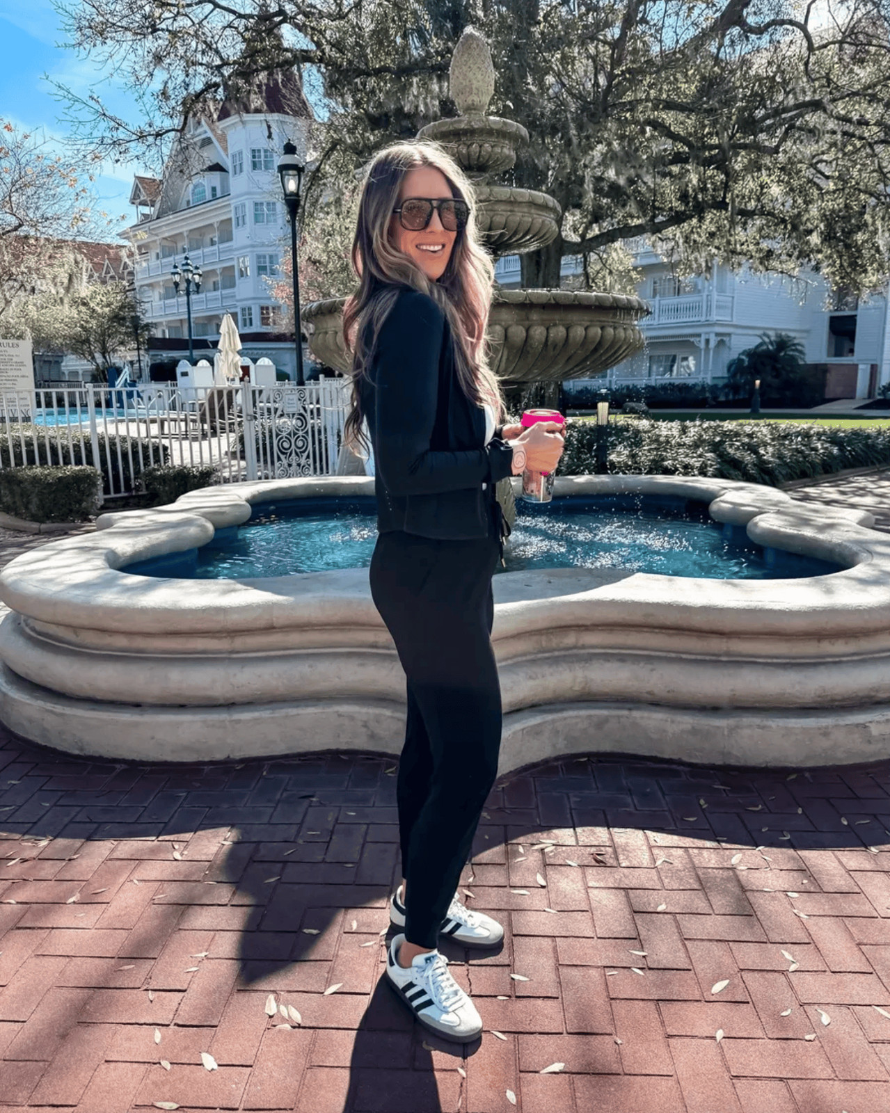 Smart Blazer Over Casual Basics — Theme Park Outfits