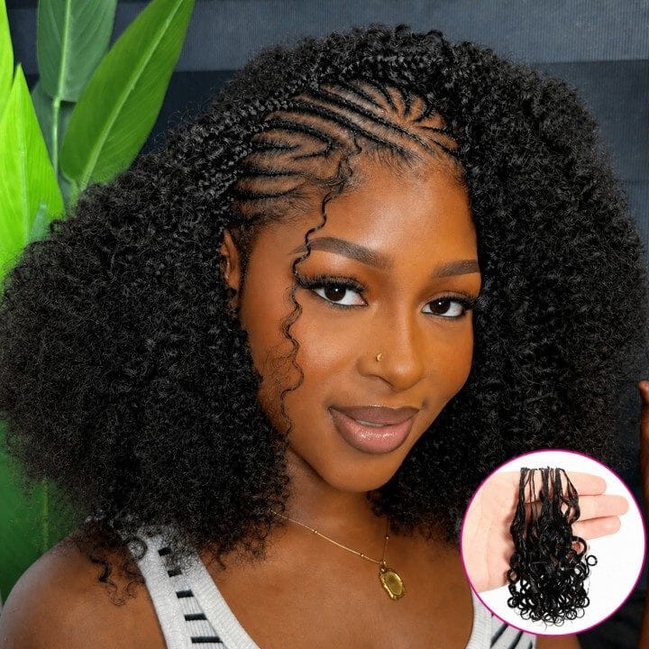 Shoulder-Length Kinky Curly Crochet Braids