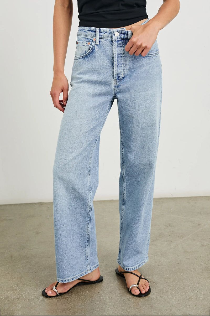 Wide-Leg Denim with Black Tank and Thong Sandals Wide-Leg Denim with Black Tank and Thong Sandals — Boyfriend Jeans