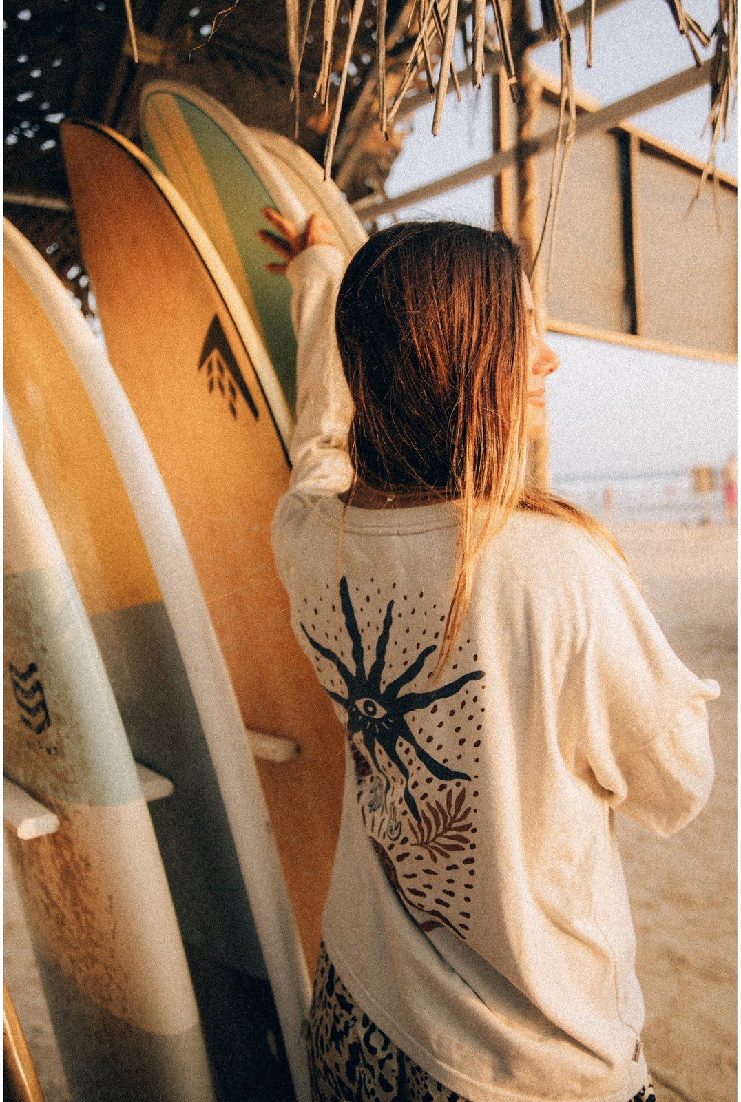 Graphic Long-Sleeve T-Shirt for Beach Cover-Up — Surfer Girl Outfits