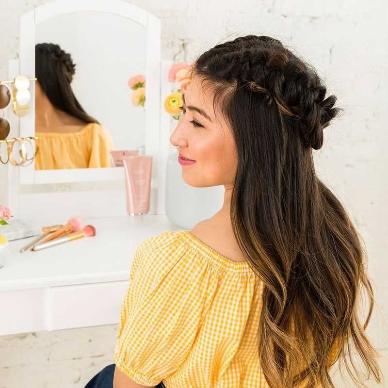 Braided Crown with Loose Waves Braided Crown with Loose Waves — Hiking Hairstyles