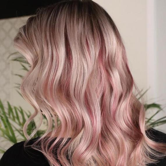 Blonde With Subtle Pink Highlights Blonde With Subtle Pink Highlights