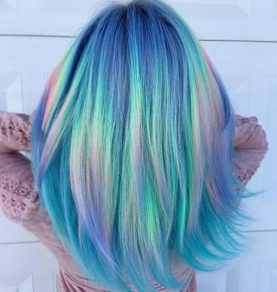 Pastel Blue Turquoise Lavender And Pink Visual Idea — Turquoise Hair
