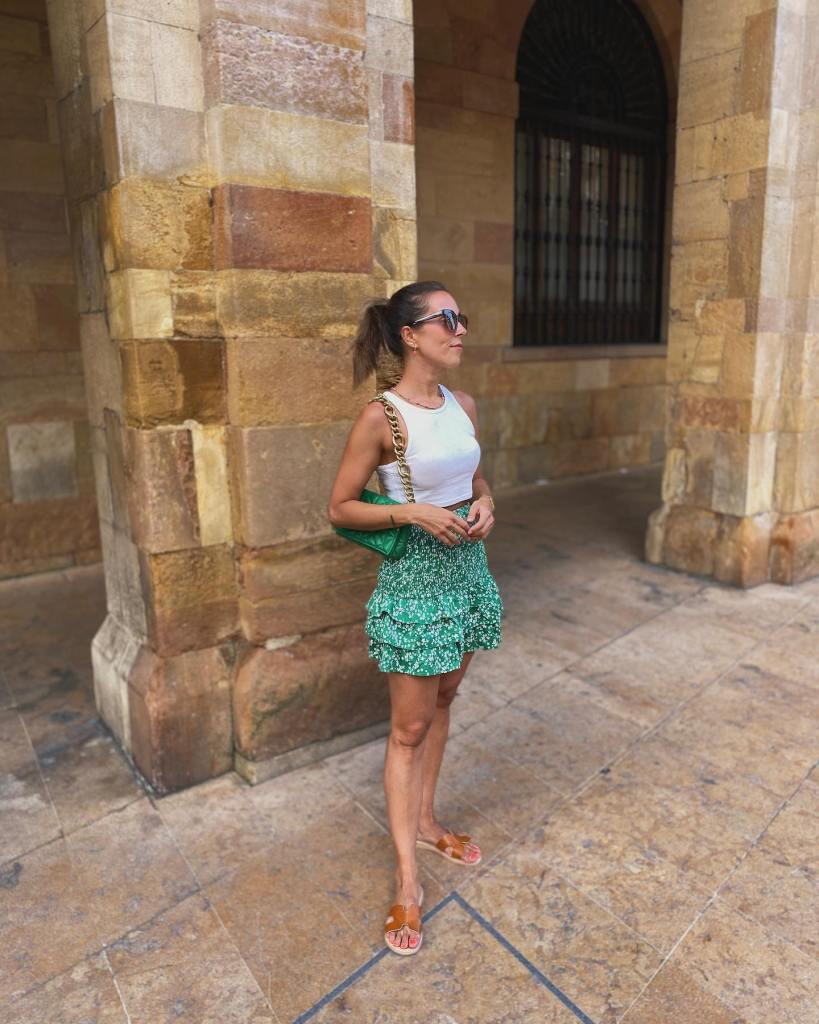 Tiered Mini Skirt with Cropped Tank Top for Island Casual — Key West Outfits