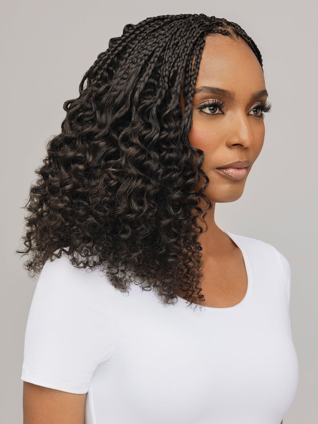 Collarbone Box Braids With Loose Curls Collarbone Box Braids With Loose Curls — Braids with Curly Ends