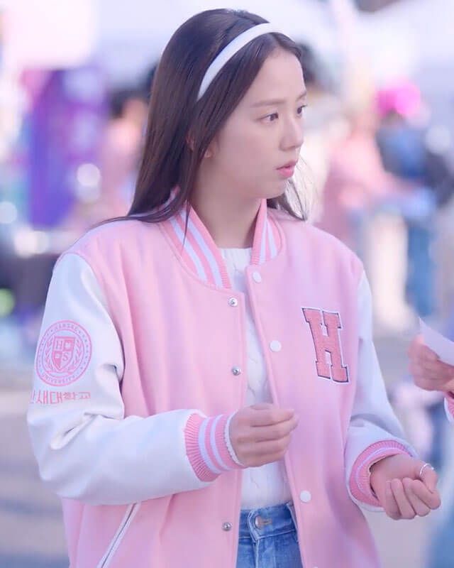 Color-Block Varsity Jacket with Sweater and Jeans Color-Block Varsity Jacket with Sweater and Jeans — Varsity Jacket Outfits