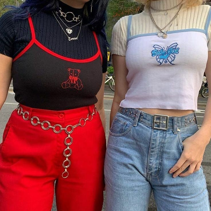 Teddy Bear Camisole and Chain Belt: E-Girl Pop of Color — E-Girl Outfits