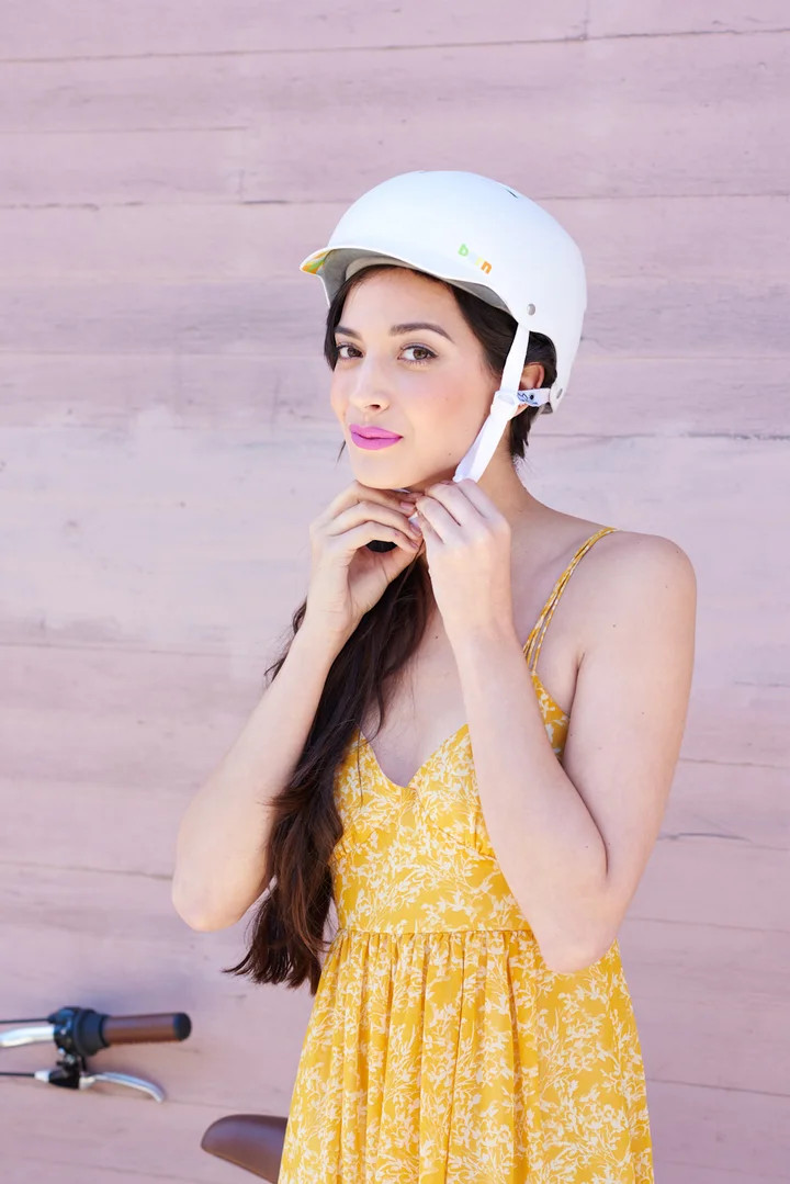 Tucked-In Dark Brown Hair — Bike Helmet Hairstyles