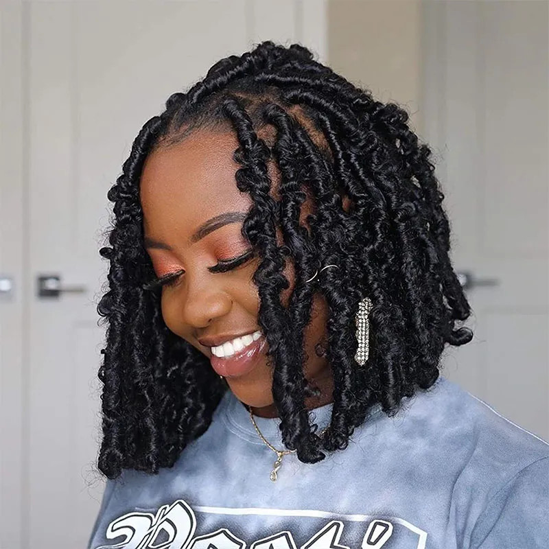 Black Bob Butterfly Effect — Distressed Locs