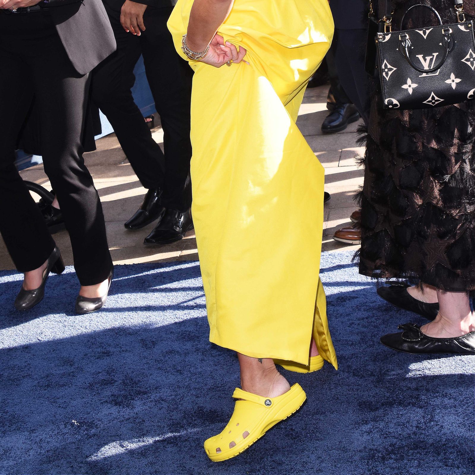 Maxi Dress Moment: Yellow Crocs for a Pop of Color — Crocs Outfits