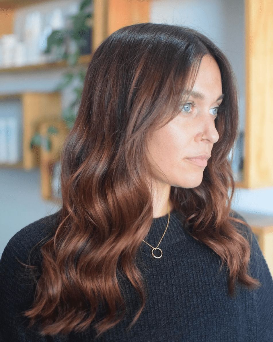 Front View Medium Crop Warm Medium Brown With Golden Undertones Front View Medium Crop Warm Medium Brown With Golden Undertones — Hair Color for Warm Skin Tone