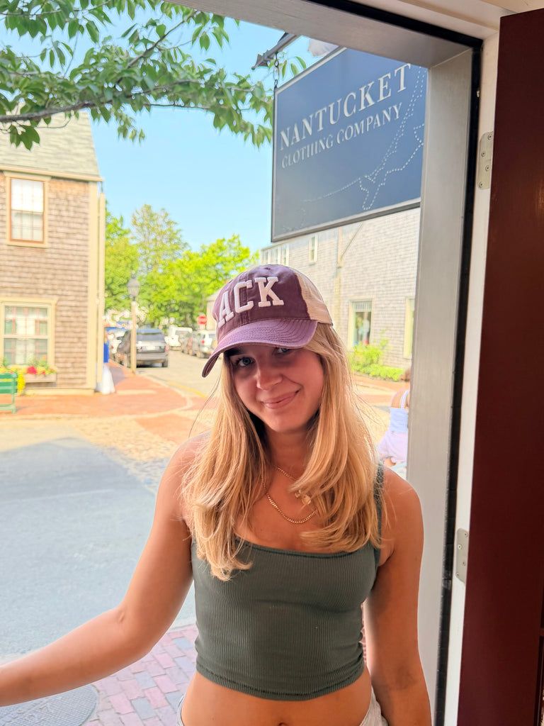 Olive Green Tank Top with Nantucket Baseball Cap — Nantucket Outfits
