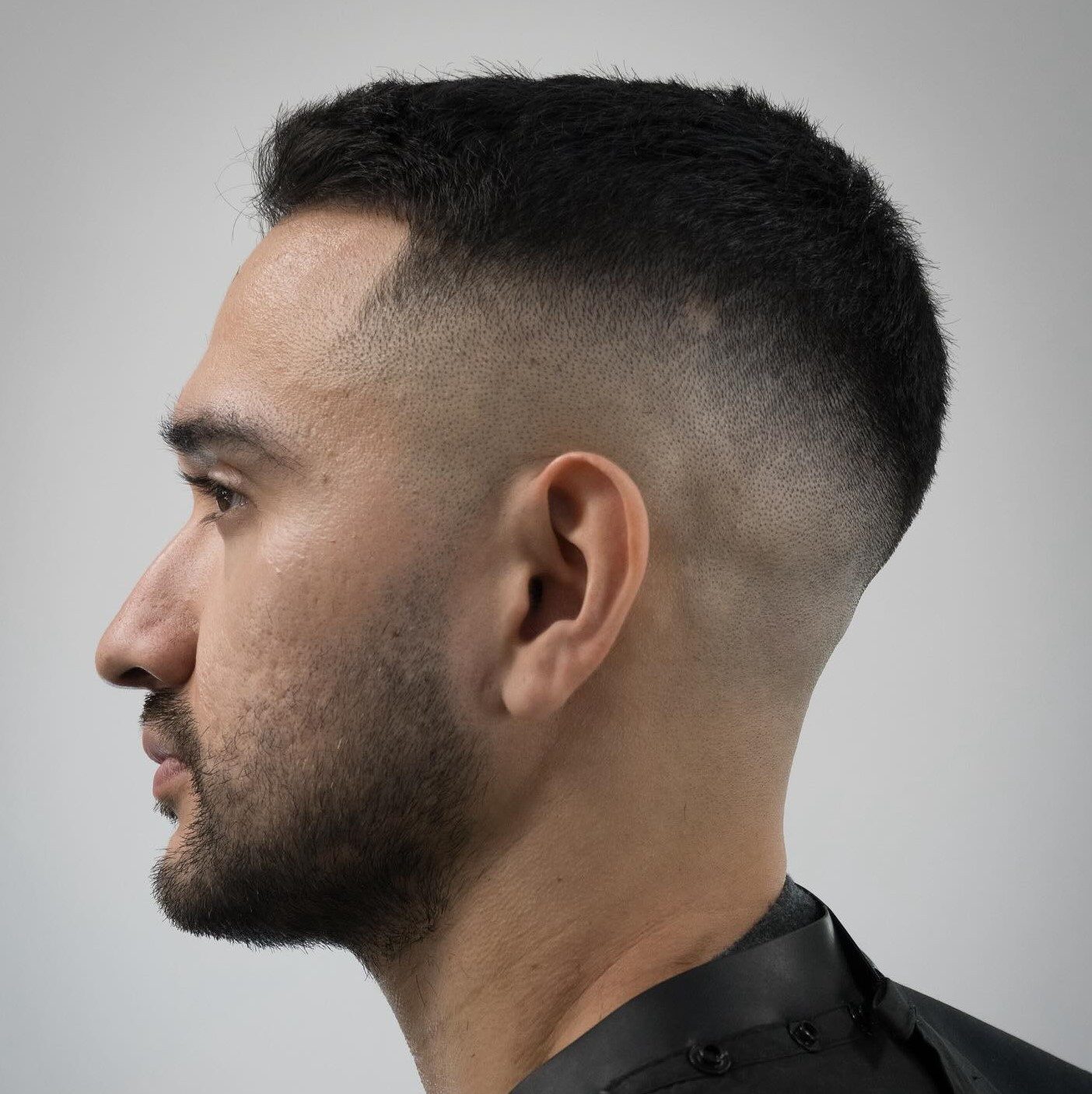Black Buzz Cut With Gradient Fade — Buzz Cut for Men