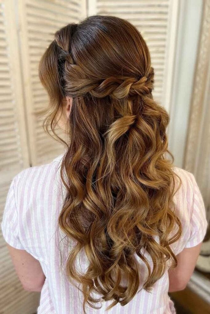 Braided Half-Up Style With Curls Braided Half-Up Style With Curls — Hairstyles for Thick Hair