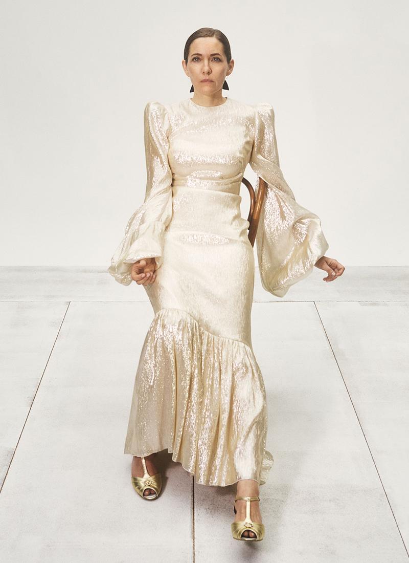 Champagne Sequined Gown with Bell Sleeves Champagne Sequined Gown with Bell Sleeves — Vampire Aesthetic Outfits