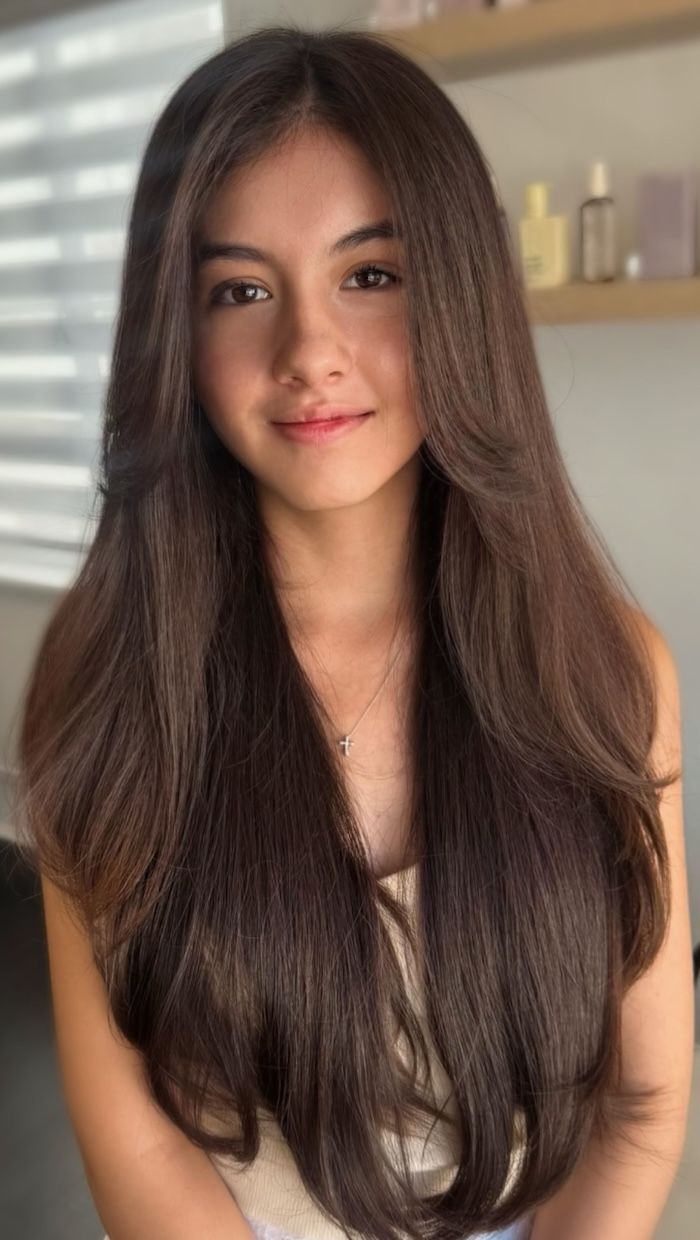 Dark Chocolate Brown Face Framing — Hairstyles for Long Faces