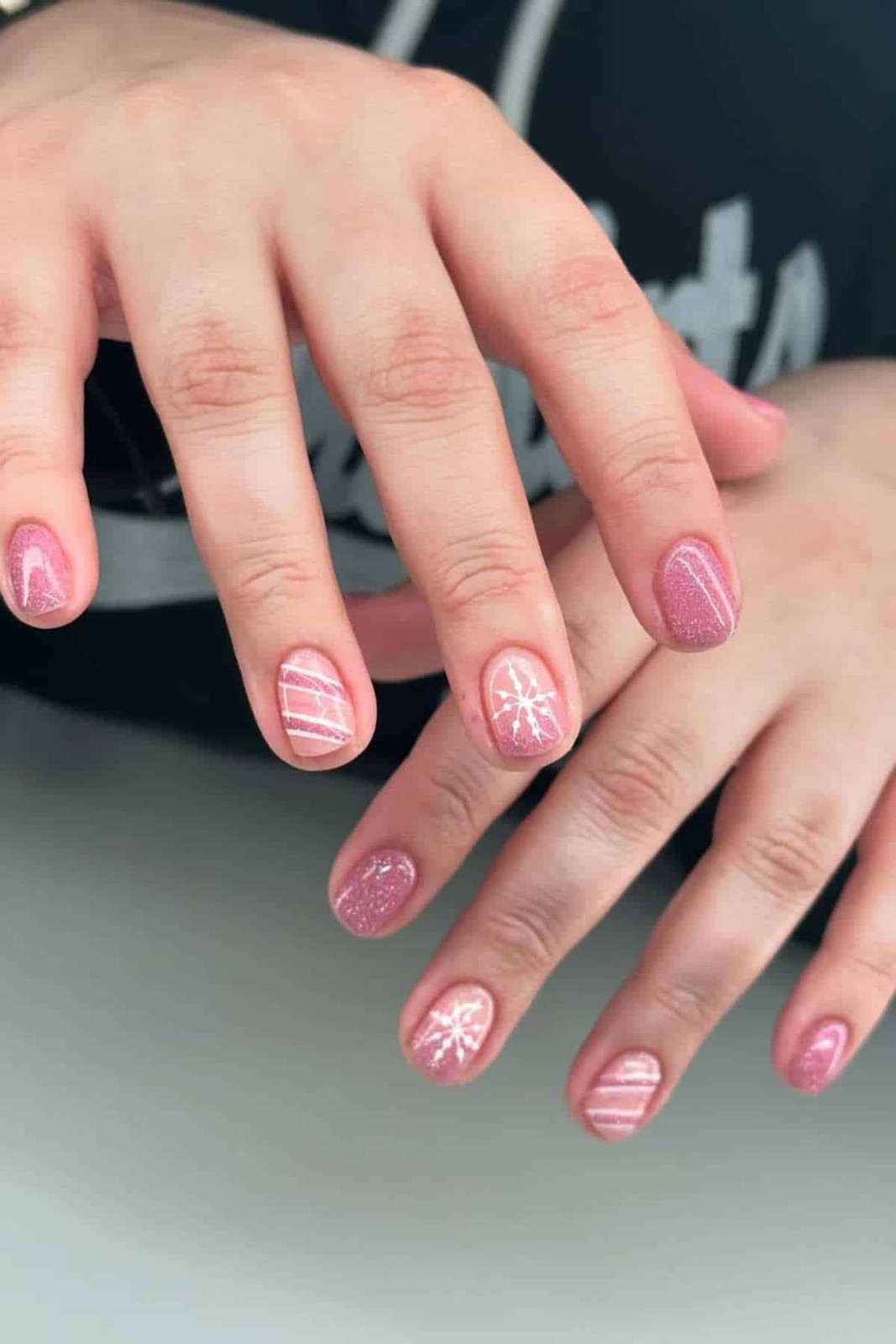 Visual Idea — Short Oval Nails Showcase A Winter Theme Visual Idea — Short Oval Nails Showcase A Winter Theme — Dance Mom Nails