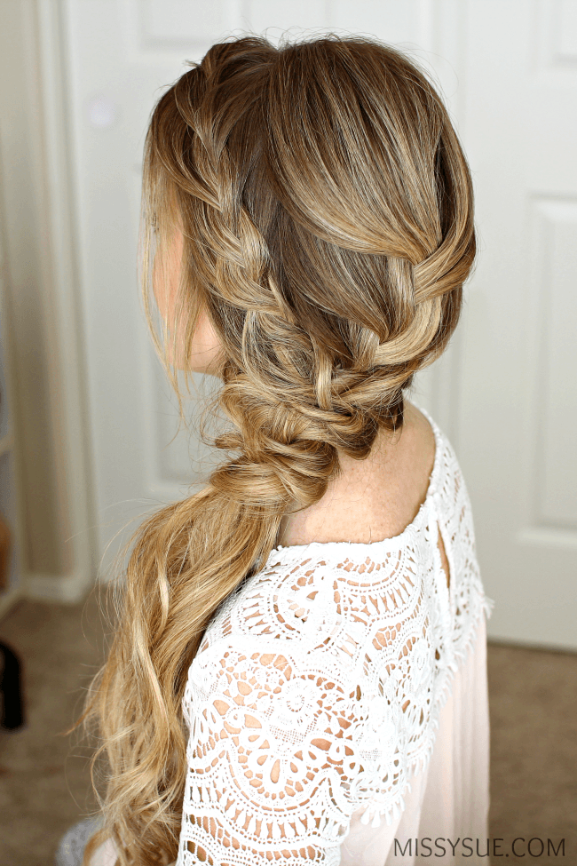 Cascading Waterfall Braid with Waves Cascading Waterfall Braid with Waves — Braids for Medium Hair