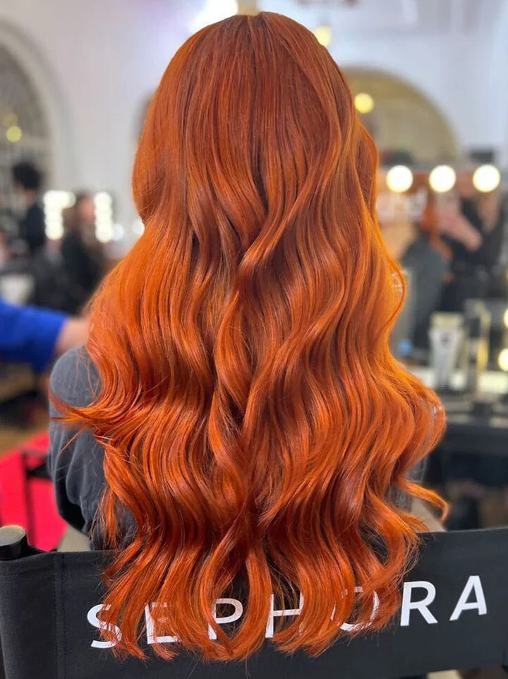 Uniform Rich Orange Mid-Back Waves Uniform Rich Orange Mid-Back Waves — Orange Hair
