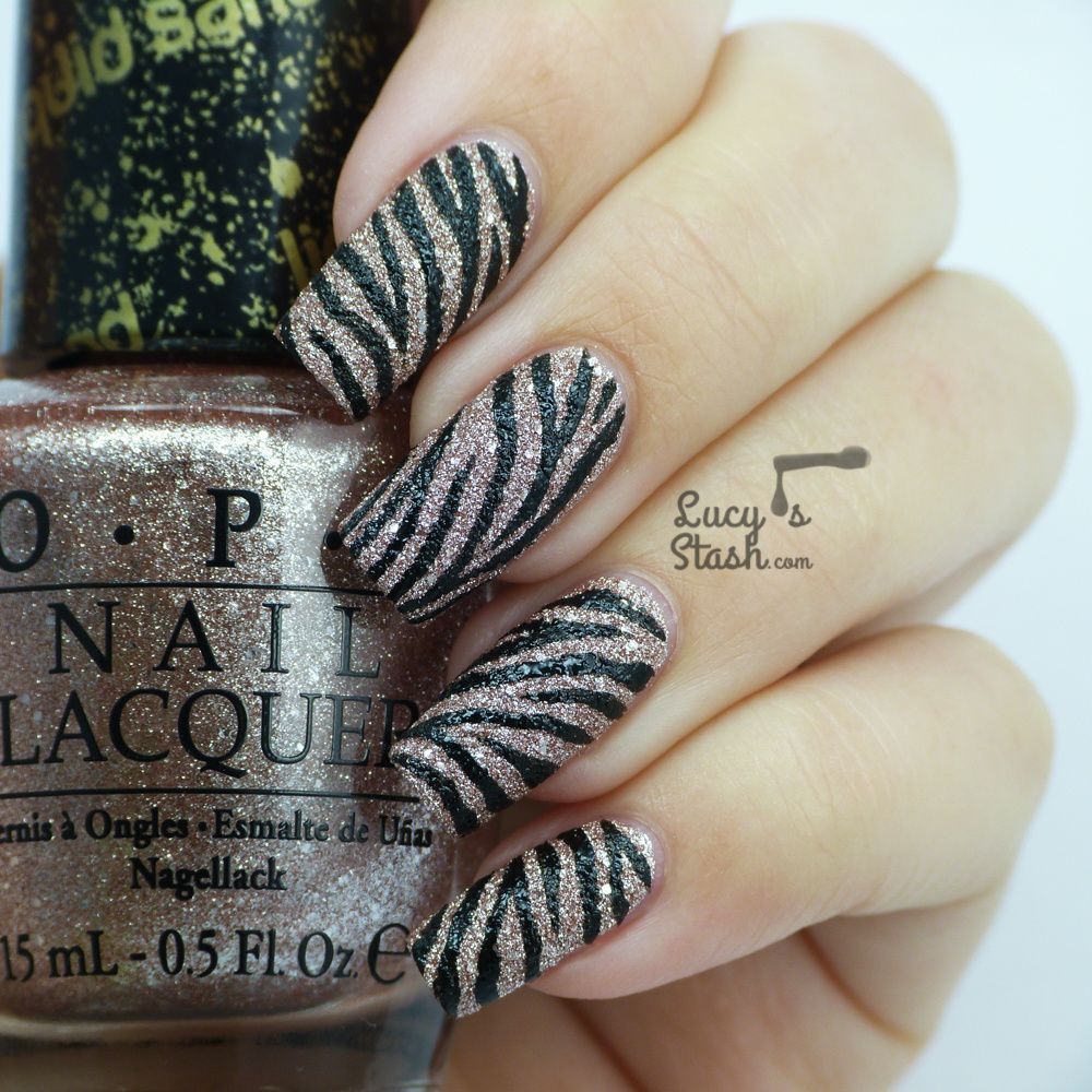 Glitter Zebra Print Nails — Zebra Nails