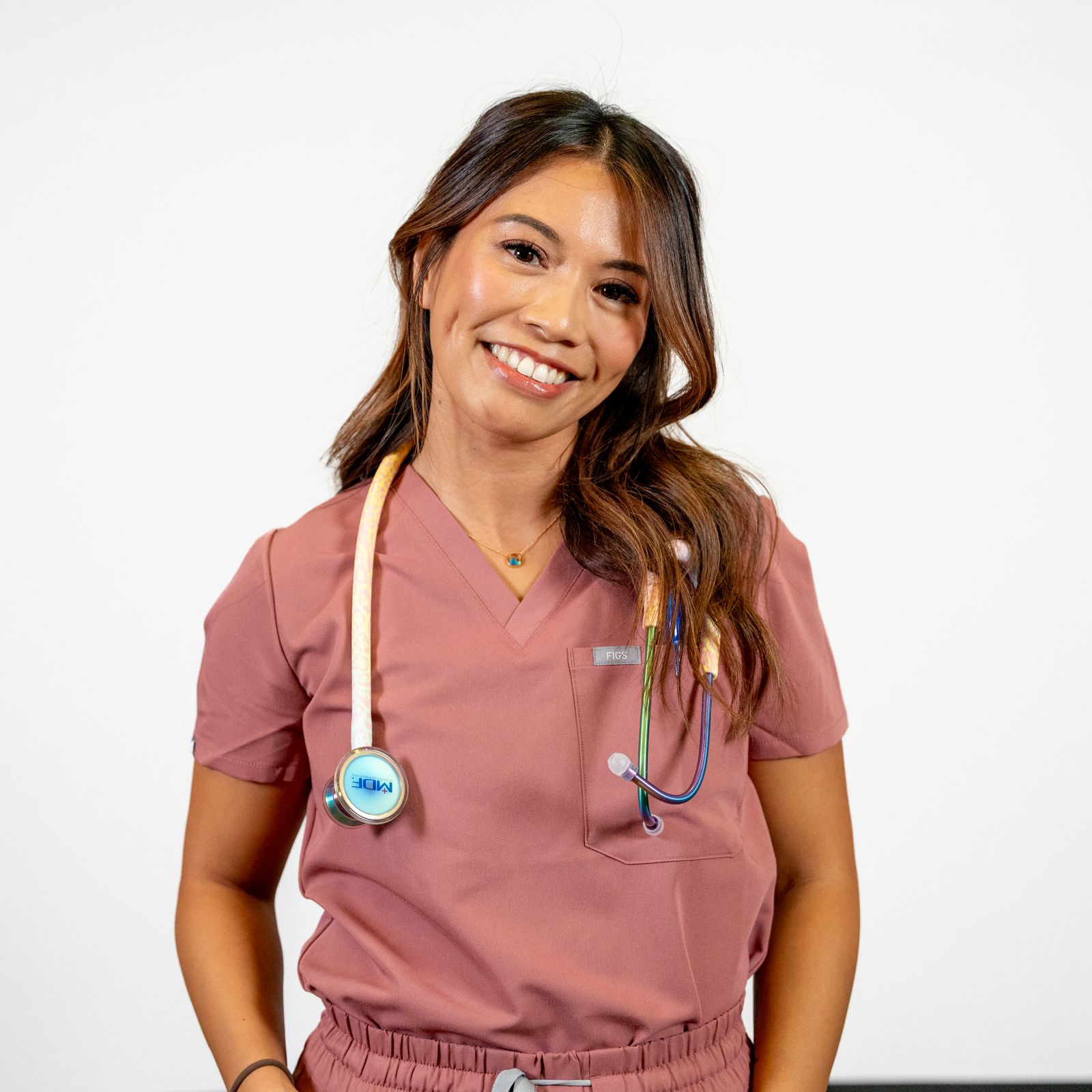 Dusty Rose Scrub Set with Stethoscope Accent Dusty Rose Scrub Set with Stethoscope Accent — Nurse Outfits