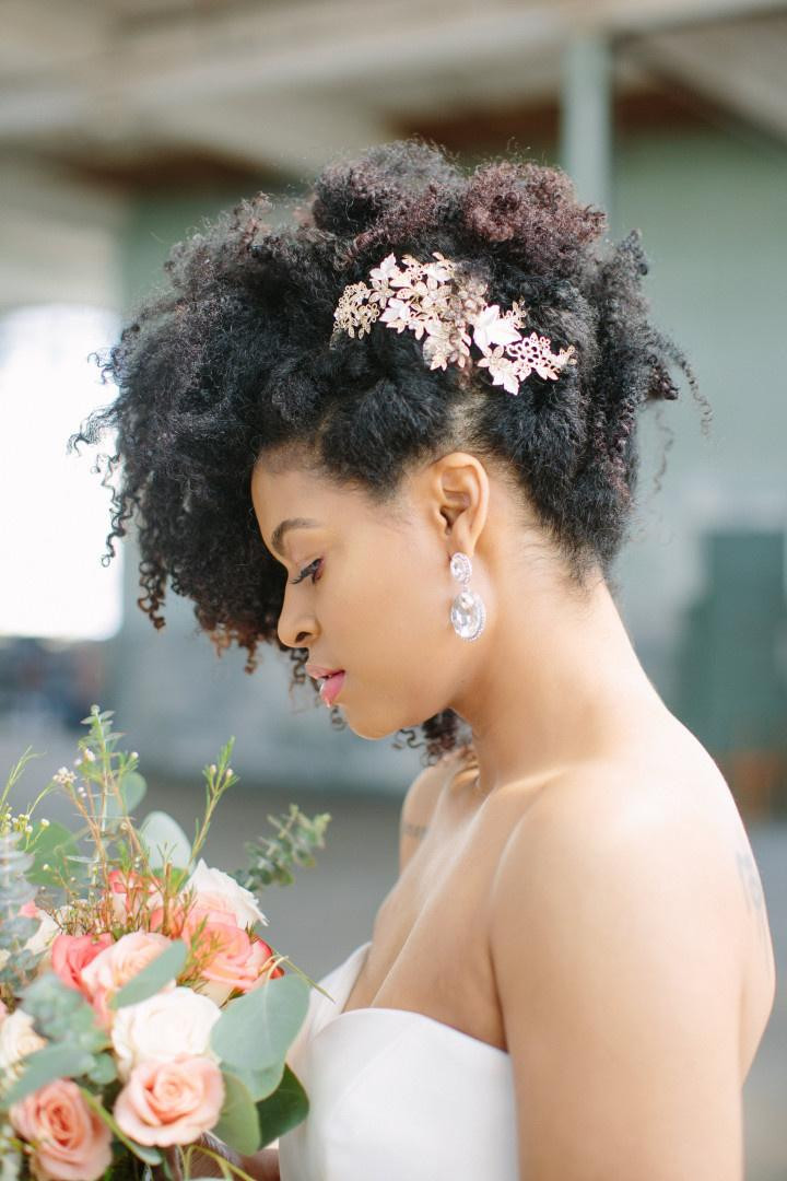 Textured Updo with Floral Accessory — Natural Hair Updo