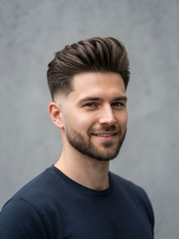 Dark Brown With Subtle Lighter Tones Visual Idea Dark Brown With Subtle Lighter Tones Visual Idea — Low Taper Fade Straight Hair