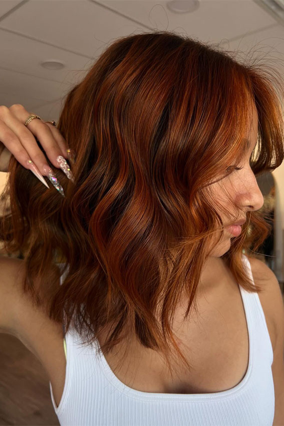 Warm Auburn Balayage With Bright Copper Tones Warm Auburn Balayage With Bright Copper Tones — Auburn Hair
