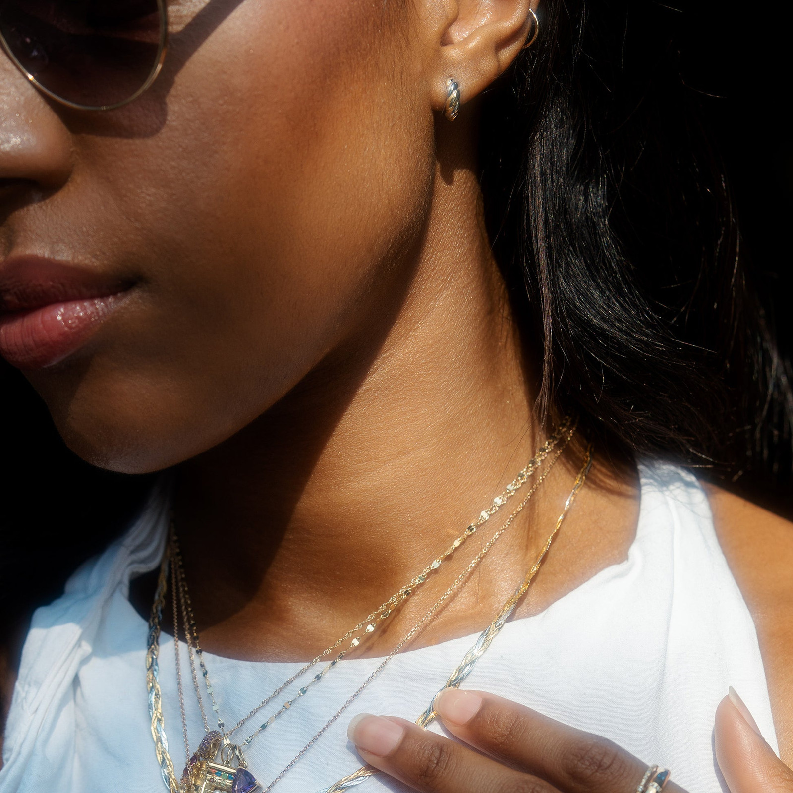 Layered Moon and Sun Pendant Necklaces Layered Moon and Sun Pendant Necklaces — Mixed Metal Jewelry