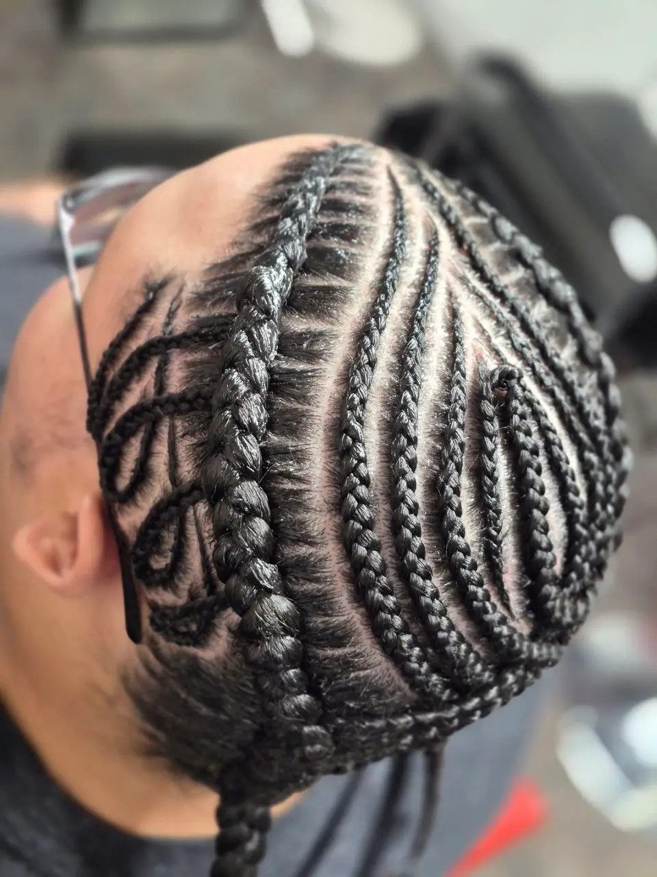 Ornate Swirled Scalp Pattern — Cornrows for Men