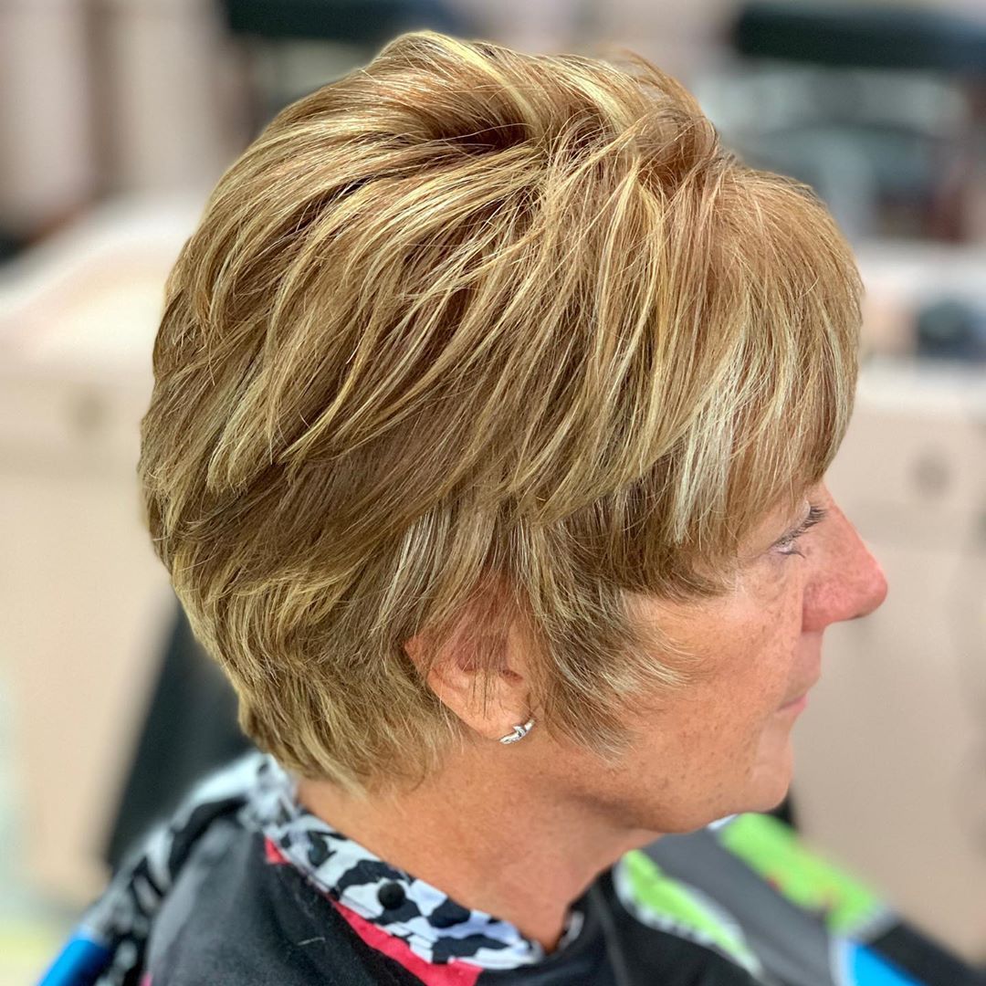 Short Layered Bob with Wispy Bangs Short Layered Bob with Wispy Bangs — Wash and Go Haircuts