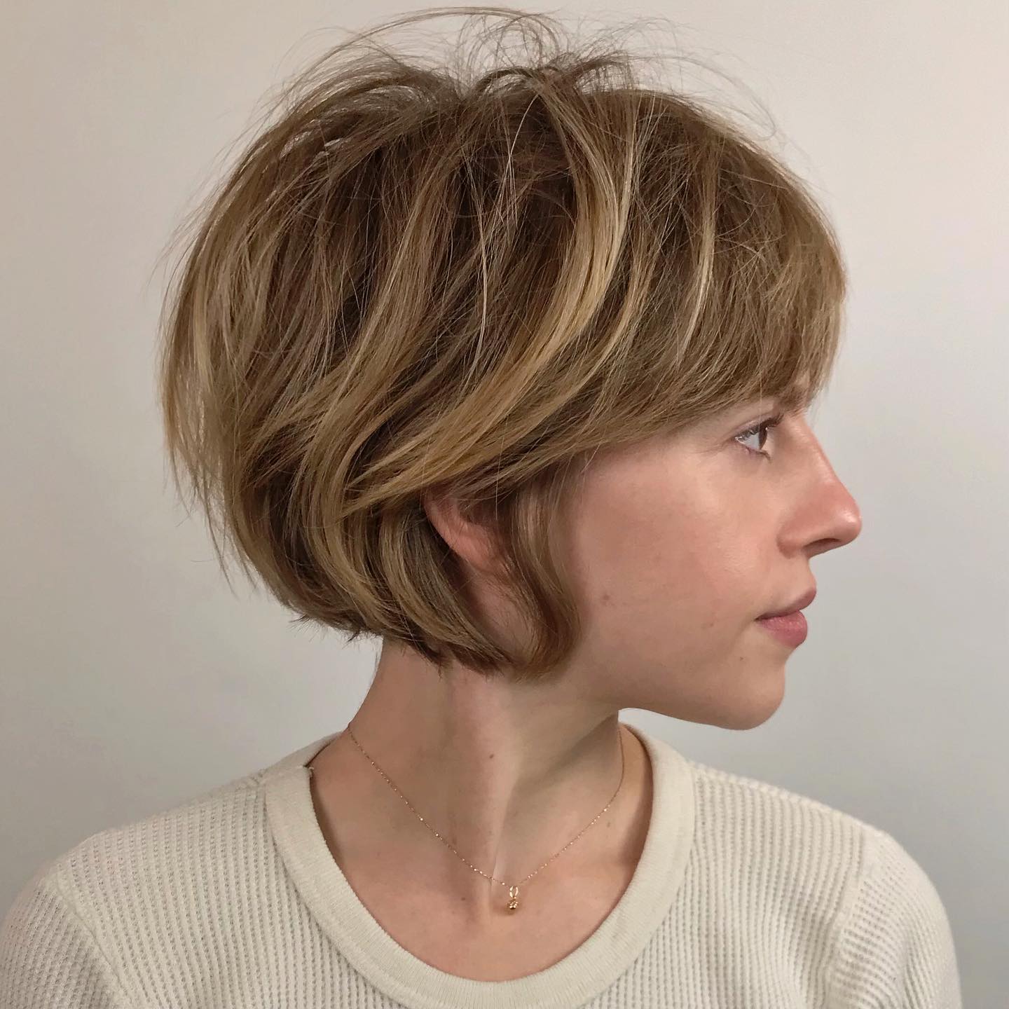 Honey Blonde Shag With Tousled Finish — Fluffy Hair