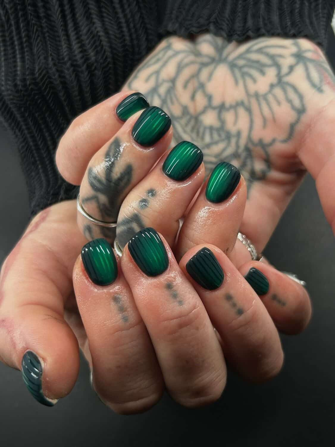 Glossy Ribbed Effect Visual Idea Glossy Ribbed Effect Visual Idea — Glass Nails