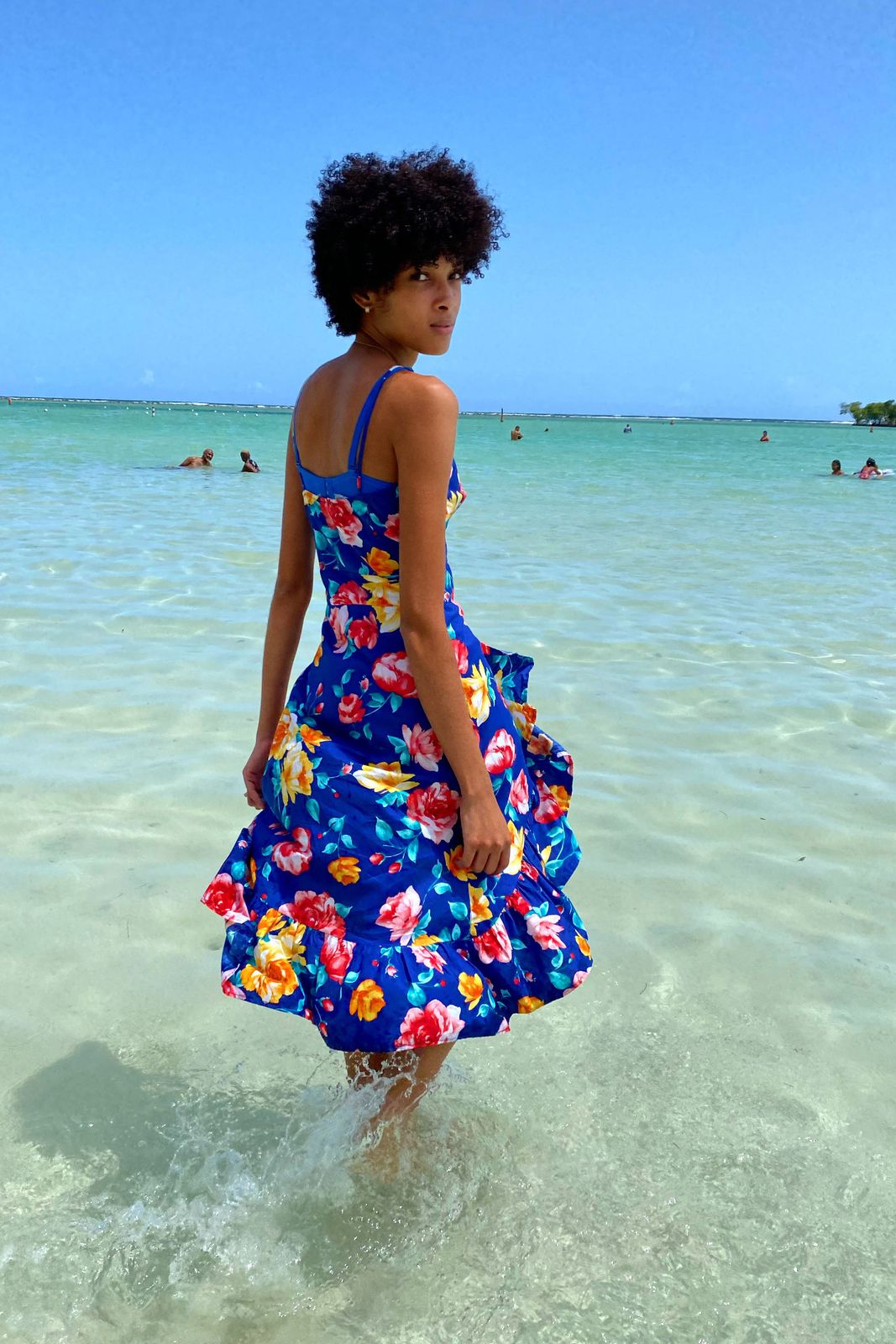 Vibrant Floral Strappy Dress for Tropical Beach Escapes Vibrant Floral Strappy Dress for Tropical Beach Escapes — Dominican Republic Outfits
