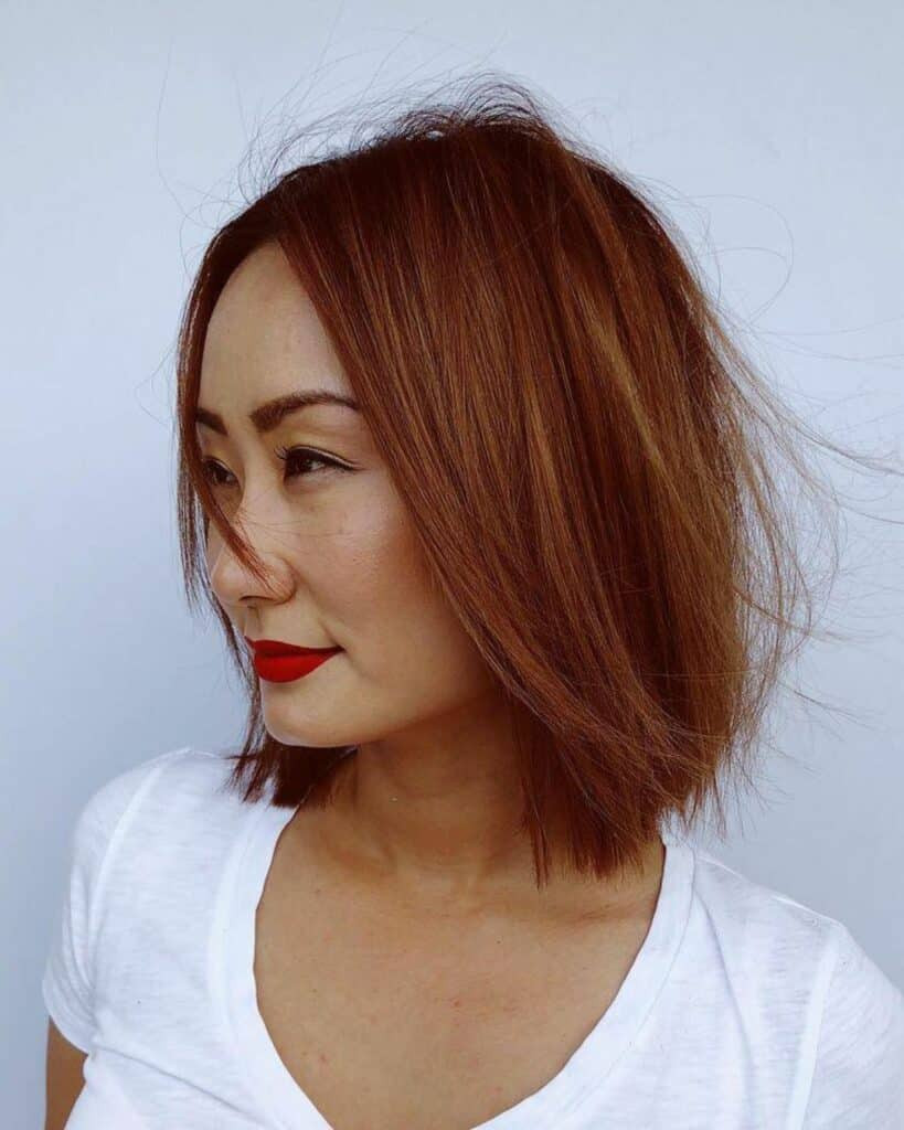 Vibrant Copper Red Bob — Hair Color for Thin Hair