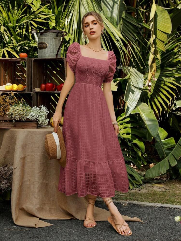 Romantic Dusty Rose Fit and Flare for Vacation Romantic Dusty Rose Fit and Flare for Vacation — Fit and Flare Dresses