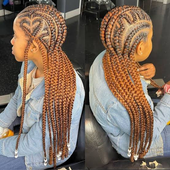 Ginger Braids With Heart-Shaped Pattern Ginger Braids With Heart-Shaped Pattern