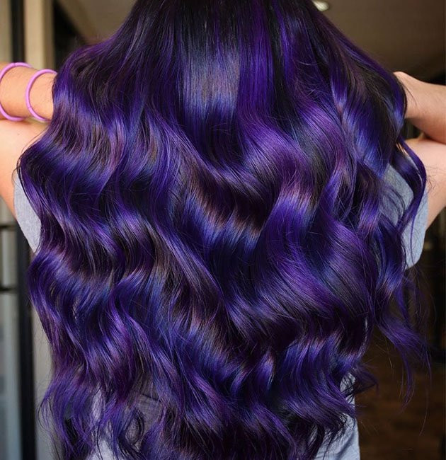 Multi-Dimensional Deep Purple Tones — Purple Black Hair