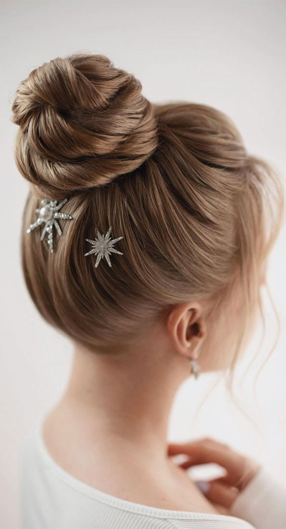 Mid-Back Sleek Dark Brown High Ballerina Bun Mid-Back Sleek Dark Brown High Ballerina Bun